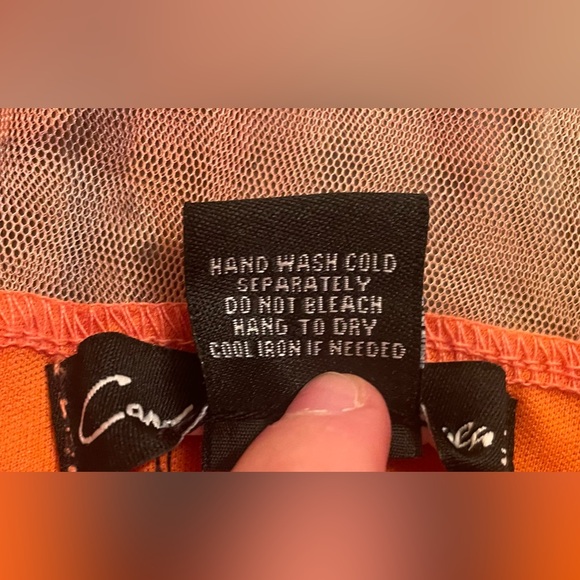 Candalite Womens Orange Multicolor Mesh Sleeveless Long Flowy Maxi Dress 2X - Picture 11 of 11